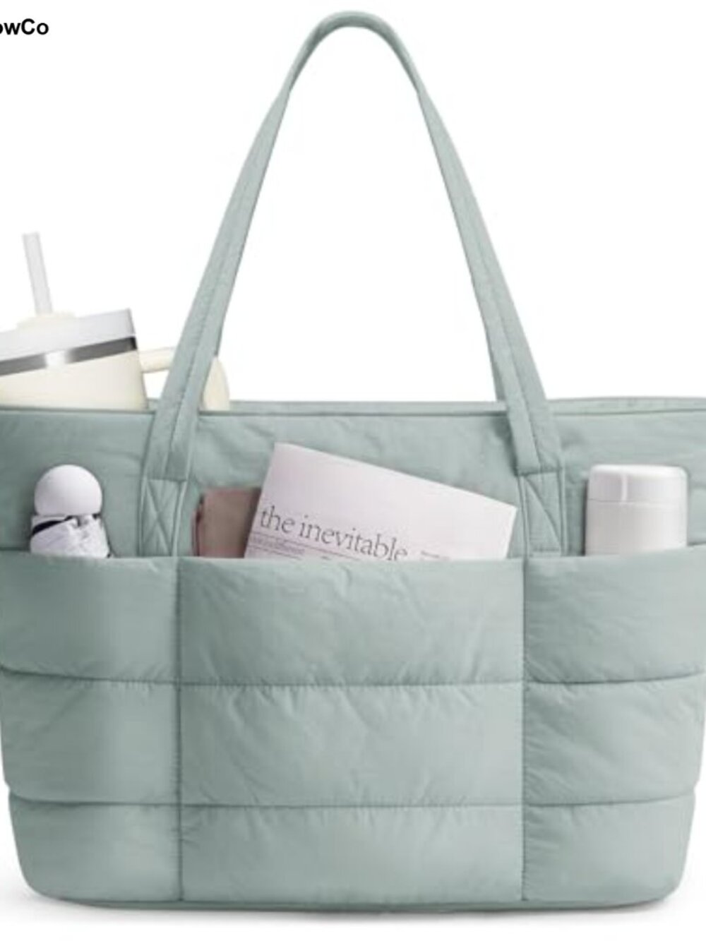 Nylon Puffer Tote Bag Quilted Travel Gym Nurse Work Laptop Bag